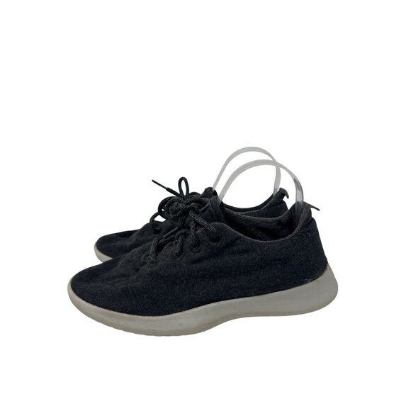 Allbirds Wool Runners Black Lace-Up Sneakers Womens Size 9 Casual Lightweight - Picture 3 of 9